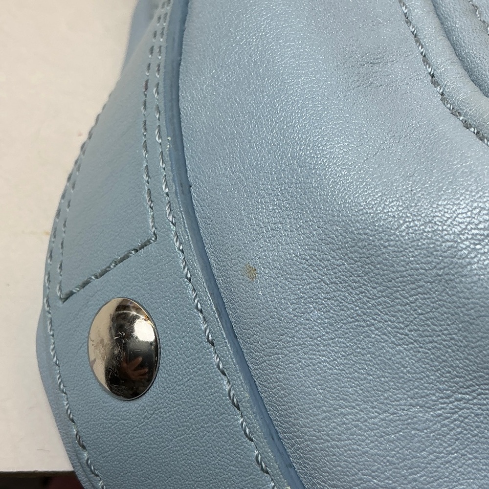 Coach Zoe Light Dusty Blue Silver Leather Large Hobo Bag - Picture 13 of 14